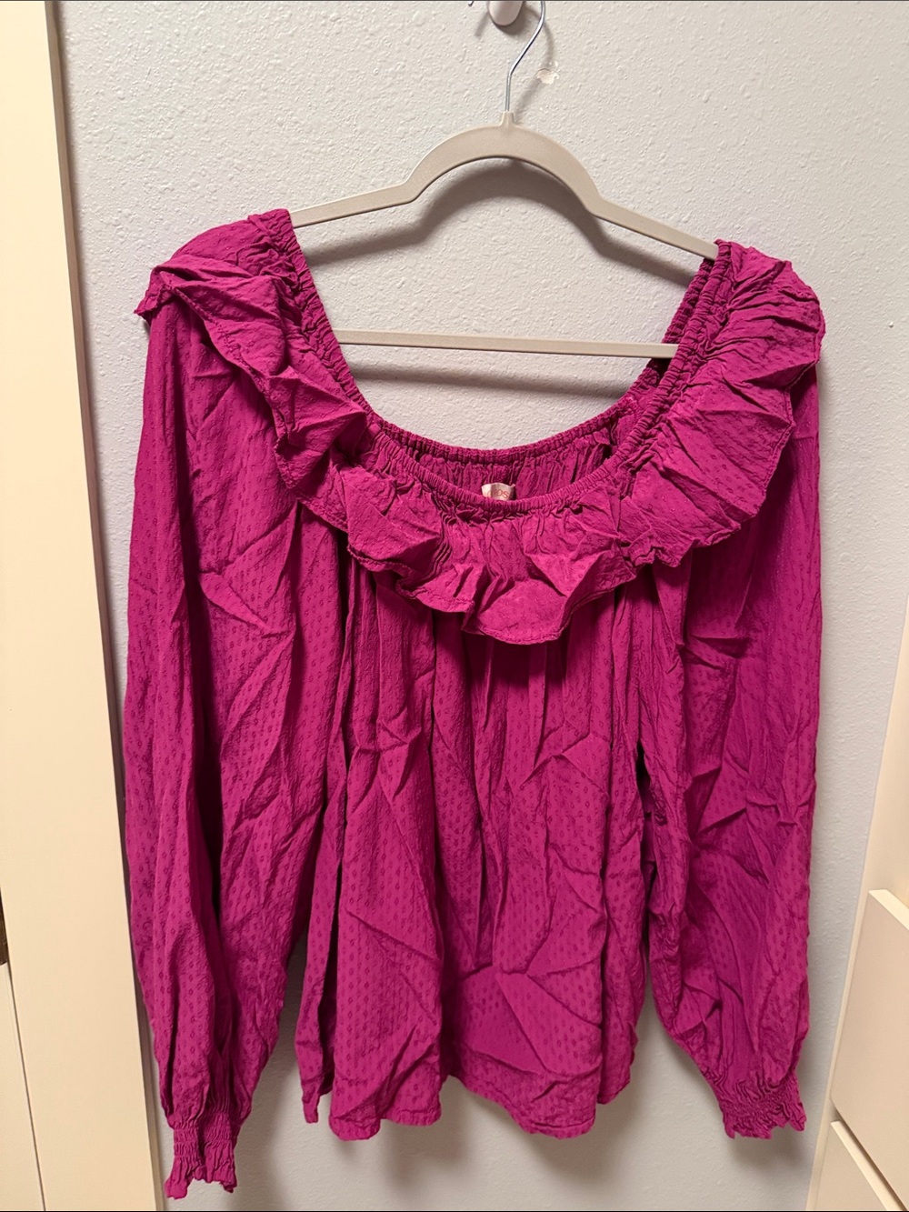 Knox Rose Magenta Ruffled Off-Shoulder Blouse